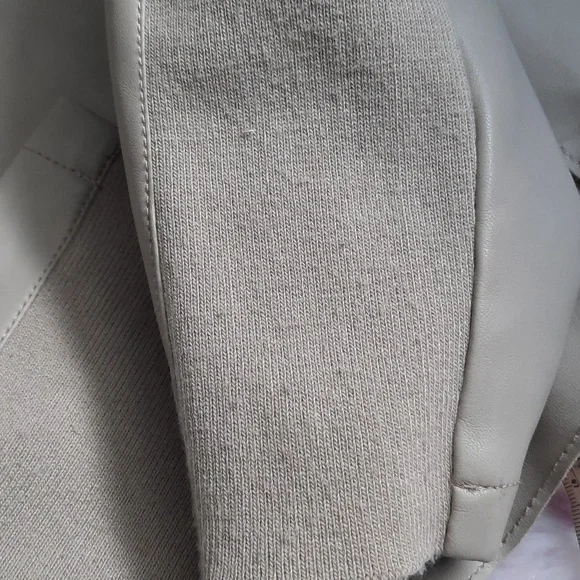 Bar III Grey Faux Leather Suede Open Front Zipper Pockets Flyaway Jacket Size S - Picture 14 of 15